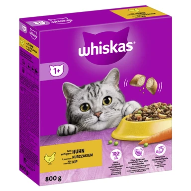 WHISKAS Trockenfutter für Katzen 1+ mit Huhn 800 g