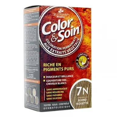 Les 3 Chènes Color & Soin verzorgende haarverf 7N hazelnootblond 135 ml