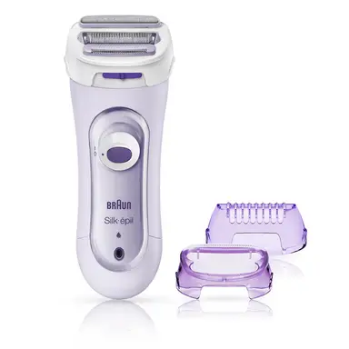 Braun Silk-épil ladyshave LS5560 lila - 3-in-1 draadloos elektrisch scheerapparaat LS S5+ draadloze epilator, trimmer en scrubsysteem