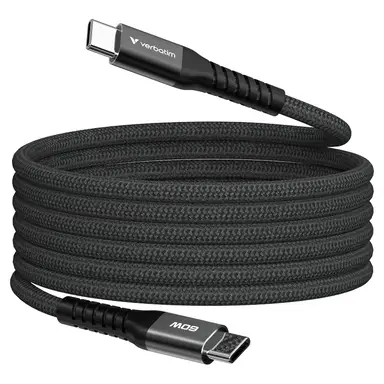 Verbatim 60W Synchronisations- und Lade-USB-C-Magnetkabel 120 cm, schwarz