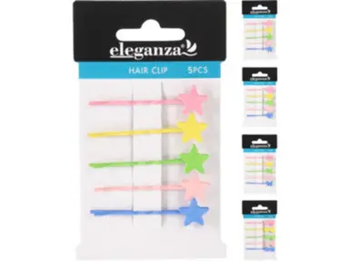 Metalen haarclips 5 cm - set, 5 kleuren