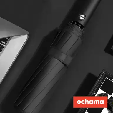 ochama Black Auto Open Umbrella with 24 Ribs