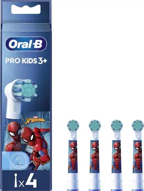 ORAL-B EB 10-4 Kinder Spiderman Vervangende Borstelkoppen (4 st) - Zachte haren Kindvriendelijk