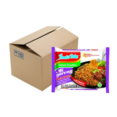 Indomie Noodle M.G. Rendang Pittig Rundvlees (Import) 40*80g doos bulk voordeel