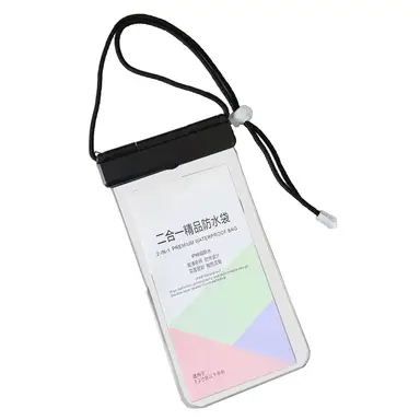 White Lable - 2-in-1 Waterproof Phone Pouch - Black