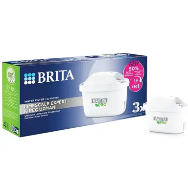 Brita Kalk Expert Water Filter Cartridge 3-Pack Betere Kalkverwijdering Vervangingsfilter 3 Stuks per Filter Capaciteit Tot 150 L/4 Weken