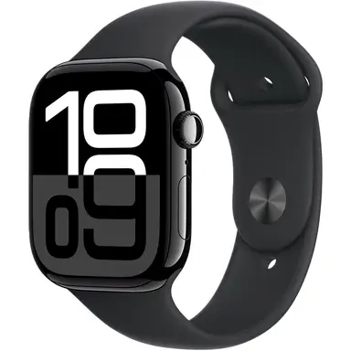 Apple Watch Series 10 GPS WiFi - 42 mm - Noir - Taille S/M - 2024 - Bracelet Sport Noir S/M