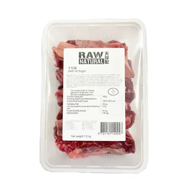 RAW NATURAL Rinderkurzrippen (ohne Knochen), 1kg