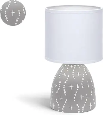 Aigostar tafellamp keramiek lamp met witte kap H25 cm E14 fitting
