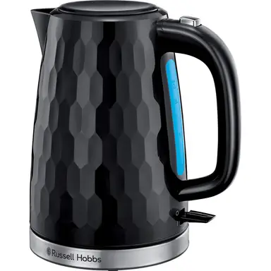 Russell Hobbs Honeycomb Kettle, Black, Cordless Fast Heat Up, 1.7L - 26051