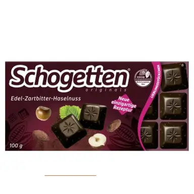 Schogetten Fine Dark Chocolate with Hazelnuts 100 g