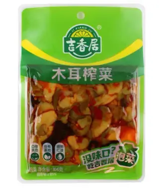 JXJ Preserved Veg with Black Fungus 106g 吉香居木耳榨菜106g