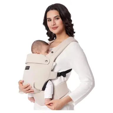 Momcozy babydraagzak, ergonomisch, comfortabel en licht, voor ca. 3-20 kg, handenvrij, versterkte lendensteun, effen ontwerp, kaki