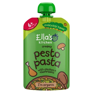 Ella's Kitchen Organic Pesto Pasta Chicken & Mushroom  Stage 1.5  6+ Months 100g
