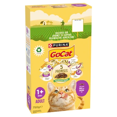 Go-Cat with a Tasty Duck and Chicken Mix 1+ Years Adult 750g
