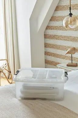 Strata 50L Smart Box & Non-Folding Lid - Clear