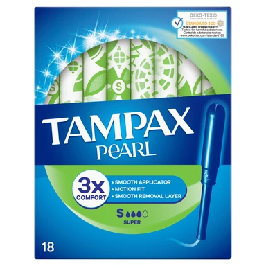 Tampax Pearl Super Tampons With Applicator 18 Pads