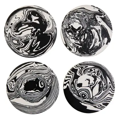 Fifty Five South Coasters Helsa Marble Black/White 4pcs