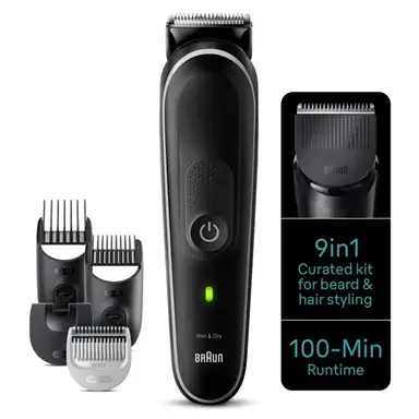 Braun MGK5420 Tondeuse 9-en-1 – Kit de rasage barbe, corps, oreilles et nez