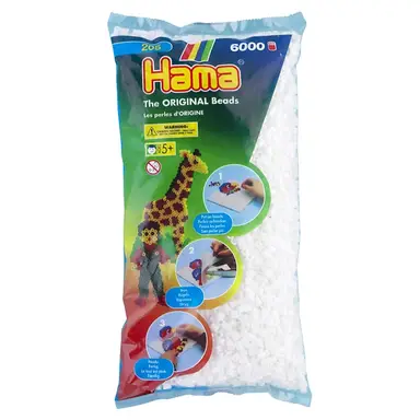 Hama 205-01 Bag 6000 Beads White