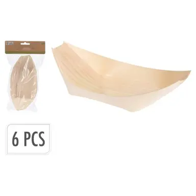 Amusekom van populierenhout - kleine kom voor salade/dressing 185x - 6 stuks