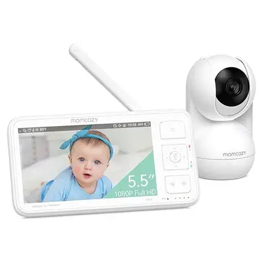 Momcozy 5.5" 1080P Babymonitor Camera Muur Geen WiFi 5800mAh IR 2-Weg 1640ft Foto