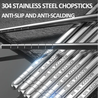 Maxcook Set of 5 Pairs 304SS Chopsticks MCPJ6594