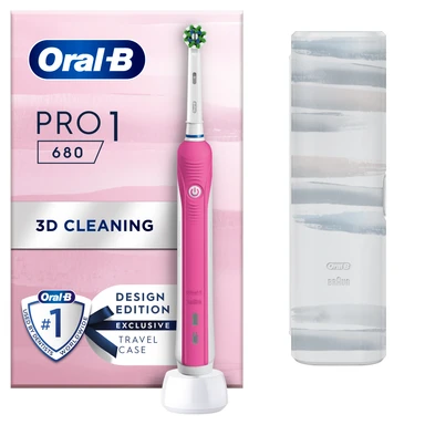 Oral-B Pro 1 680 Striking Design Cross Action Electric Toothbrush - Pink