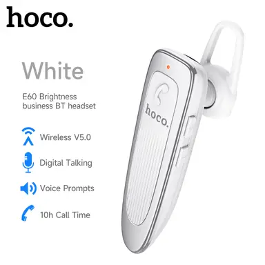 HOCO E60 Business Bluetooth Earphone - White