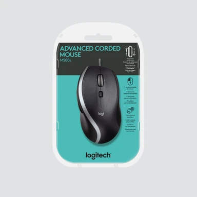 Logitech Mouse M500s Advanced Corded Black