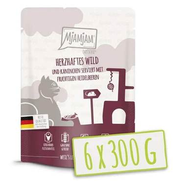 MjAMjAM - Quetschie - Gibier et Lapin Savoureux aux Myrtilles 300 g x 6