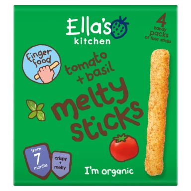 Ella's Kitchen Tomato + Basil Melty Sticks  7+ Months 4 x 6g