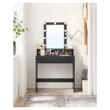 Vasagle Coiffeuse avec LED noir