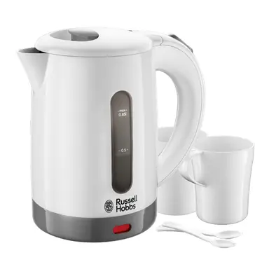 Russell Hobbs Compact Travel Kettle, 0.85L, White - 23840
