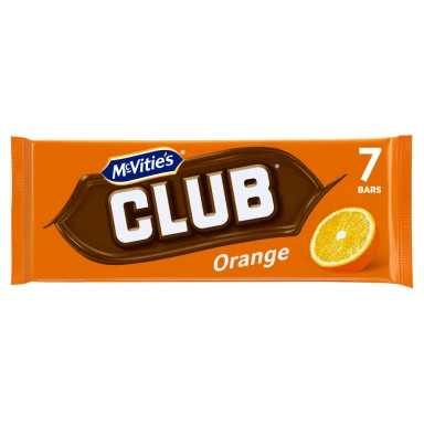 McVities Club Orange Chocolate Bar 7 Bars 161g