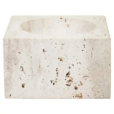 Fifty Five South Decorative Bowl Tibor Travertine Square Cream