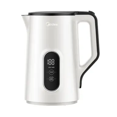 Midea Bouilloire 1,5 L en acier inoxydable, réglage de température variable 45-100 °C, 2200 W, double paroi, affichage numérique de la température, sans BPA et protections multiples