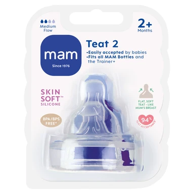MAM Medium Flow Teat 2+ Months 2 Pack