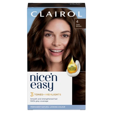 Clairol Nice'n Easy Permanent Hair Dye 4 Dark Brown 1 Pack