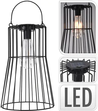 LED Solarlamp Duurzaam Decoratief Zwart 29 cm