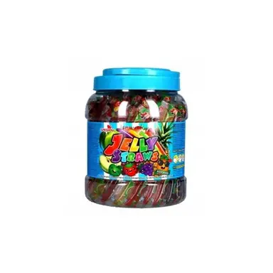 JELLY STRAWS Dosen mit gemischten Saftbonbons Snacks 1400g