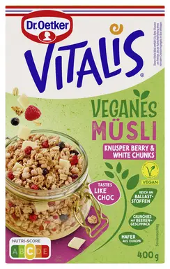Dr. Oetker Vitalis Vegan Knusper Berry & White Chunks 400 g