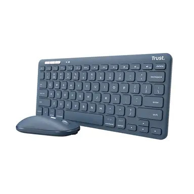 Trust Lyra toetsenbord met muis, kantoor RF-draadloos + Bluetooth, QWERTY Amerikaans Engels, blauw