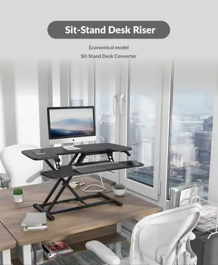 Loctek Computer Riser - In hoogte Verstelbaar Werkstation - Ontwerp met 2 Niveaus Computerstandaard