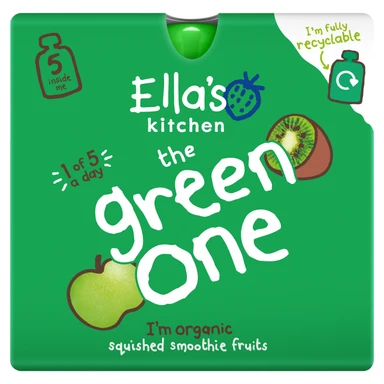 Ella's Kitchen Organic The Green One Smoothie Baby Food Pouch 6+ Months 450g