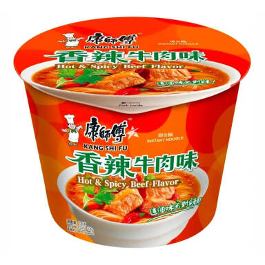 Master Kong Instant Noodles - Spicy Artificial Beef Flavour (Bowl) 康师傅经典桶面 - 香辣牛肉