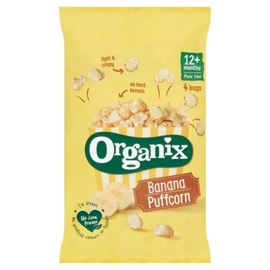 Organix Banana Puffcorn 12+ Months 4×10g