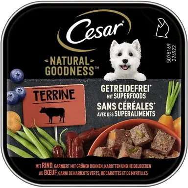 Cesar Natural Goodness Rind-Terrine mit Gemüse & Blaubeeren 100 g
