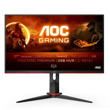 AOC G2 Q27G2U/BK Écran plat de PC 27" 2560 x 1440 pixels Quad HD LED - Noir/Rouge