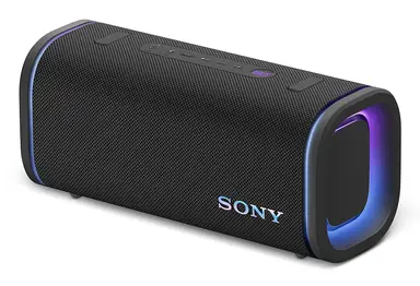 Sony ULT FIELD 5 – Krachtige Draagbare Bluetooth-luidspreker, 25 uur batterijduur, 2 x ULT POWER SOUND-modi, IP67, waterdicht, stofdicht, 360° verlichting, afneembare schouderriem, compact – Zwart